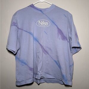 Nike Lavender and Blue Tie-Dye Logo Short Sleeve Tee